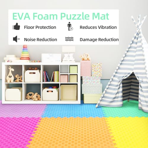 Puzzle Exercise Mat with EVA Foam Interlocking Tiles for MMA, Gymnastics and Home Gym H787