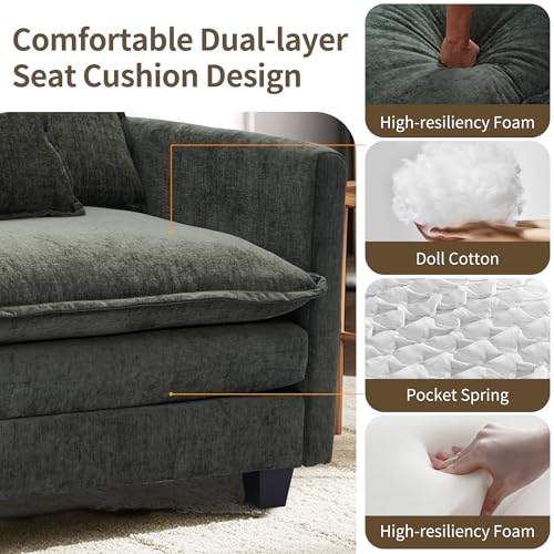 Chenille Lounge Chair with Ottoman, Beige, 1-Seat R52165