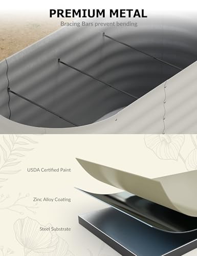 Galvanized Raised Garden Bed for Vegetables, Fruits and Flowers V33720