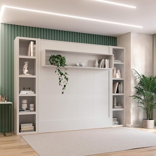 Queen Murphy Wall Bed with Two Bookshelves Z468