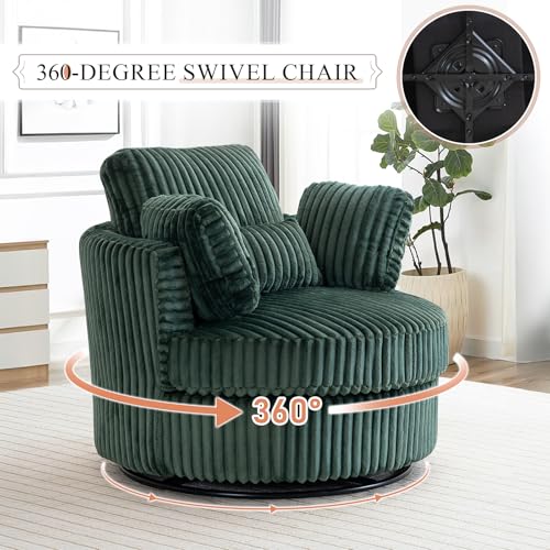 Round Swivel Barrel Chair with Ottoman for Living Room Bedroom G375183