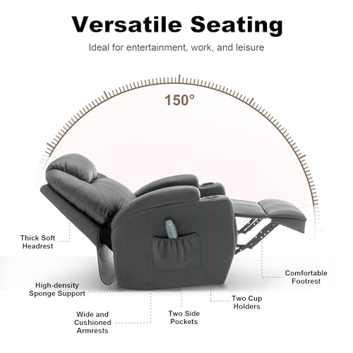 Rocking Recliner Chair with Massage and Heat for Adults H49678