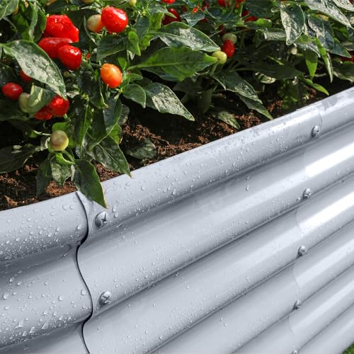 Galvanized Raised Garden Bed Kit 4x2x1.5ft Oval Metal Planter Box for Vegetables Outdoor V57489
