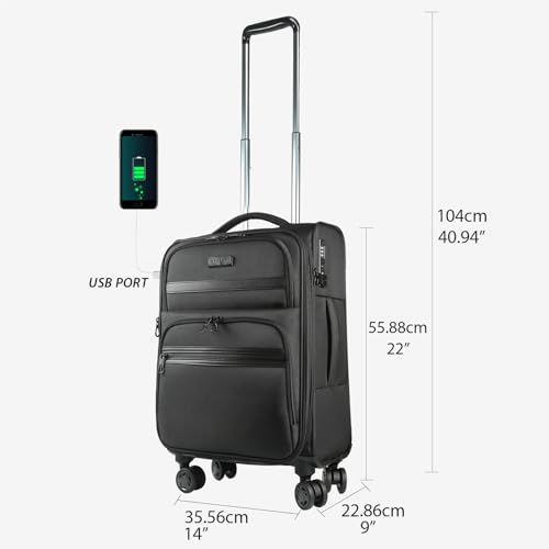 Softside Expandable Carry On Luggage with Spinner Wheels and TSA Lock B846