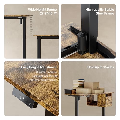 Standing Desk with 4 Drawers, Height Adjustable Electric Sit Stand Desk X5121