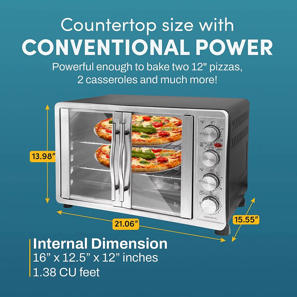 Countertop Convection Oven with 4 Control Knobs, Stainless Steel O144