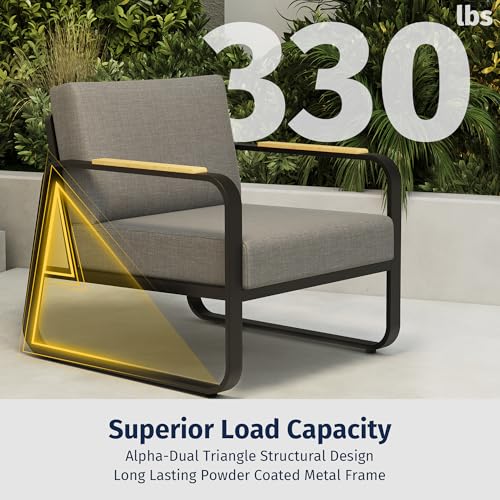 4-Piece Outdoor Patio Furniture Set with Sofa and Tempered Glass Table B6490