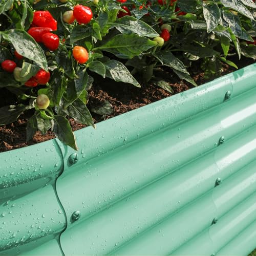 Galvanized Raised Garden Bed Kit 4x2x1.5ft Oval Metal Planter Box for Vegetables Outdoor V57489