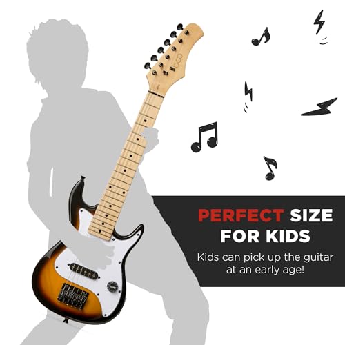 30in Kids Electric Guitar Beginner Starter Kit with Amplifier, Strap, Gig Bag, Picks J4176