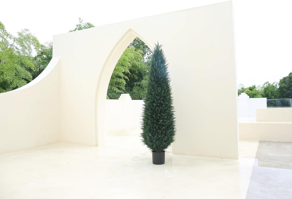 Artificial Cedar Topiary Tree Potted UV Resistant Outdoor Shrub P5122