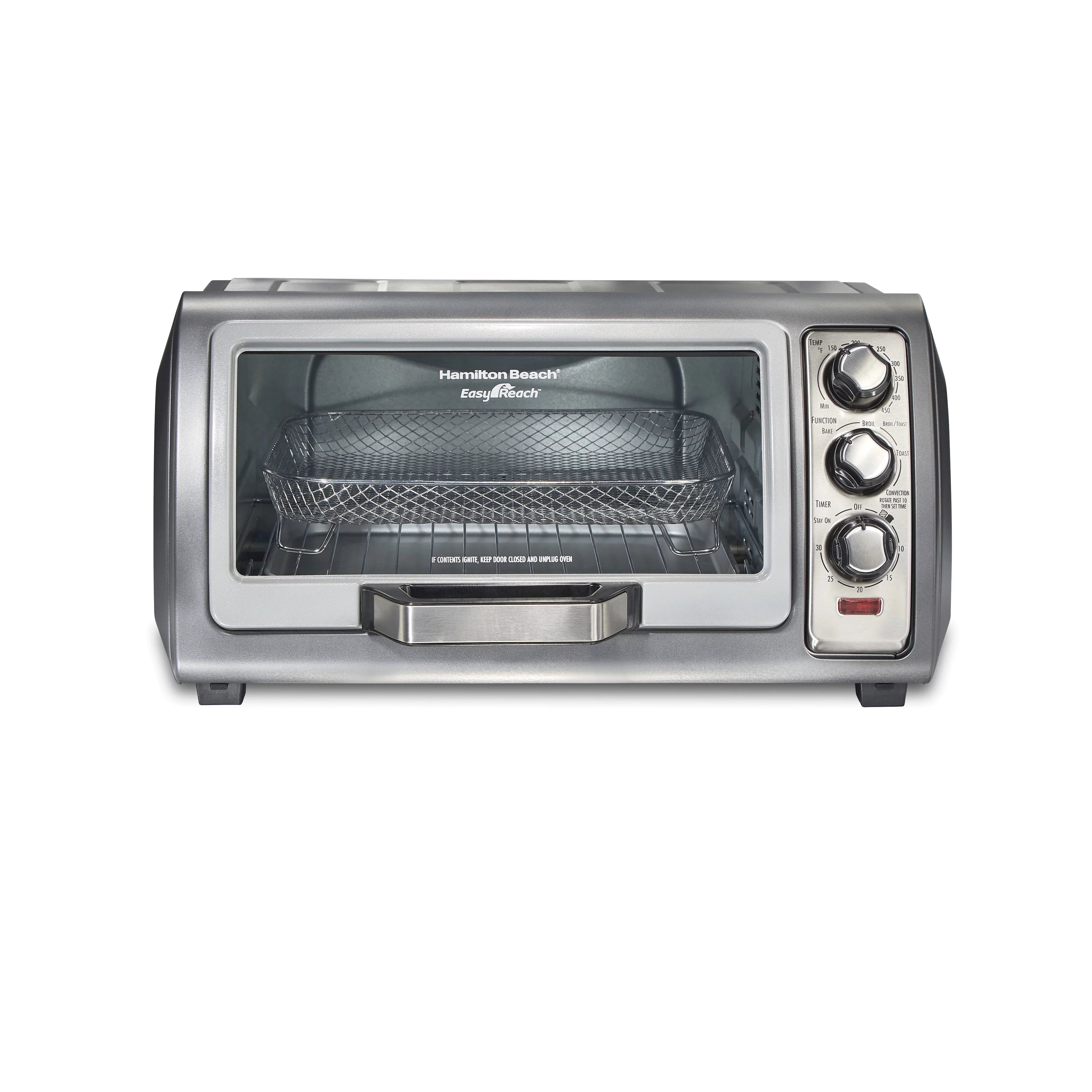 Air Fryer Toaster Oven with Easy Reach Door, 6 Slice Capacity, Stainless Steel M561918