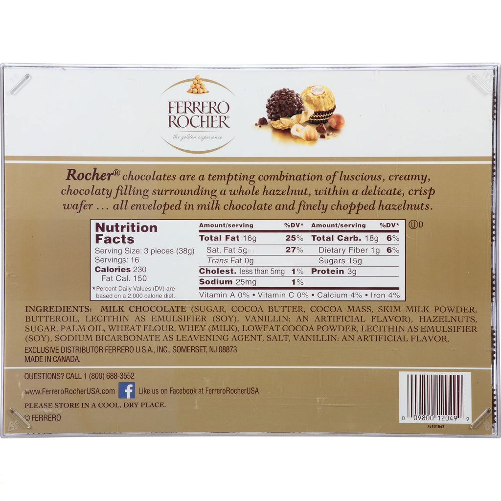 Fine Hazelnut Chocolates Gift Box, 48 Count F158579