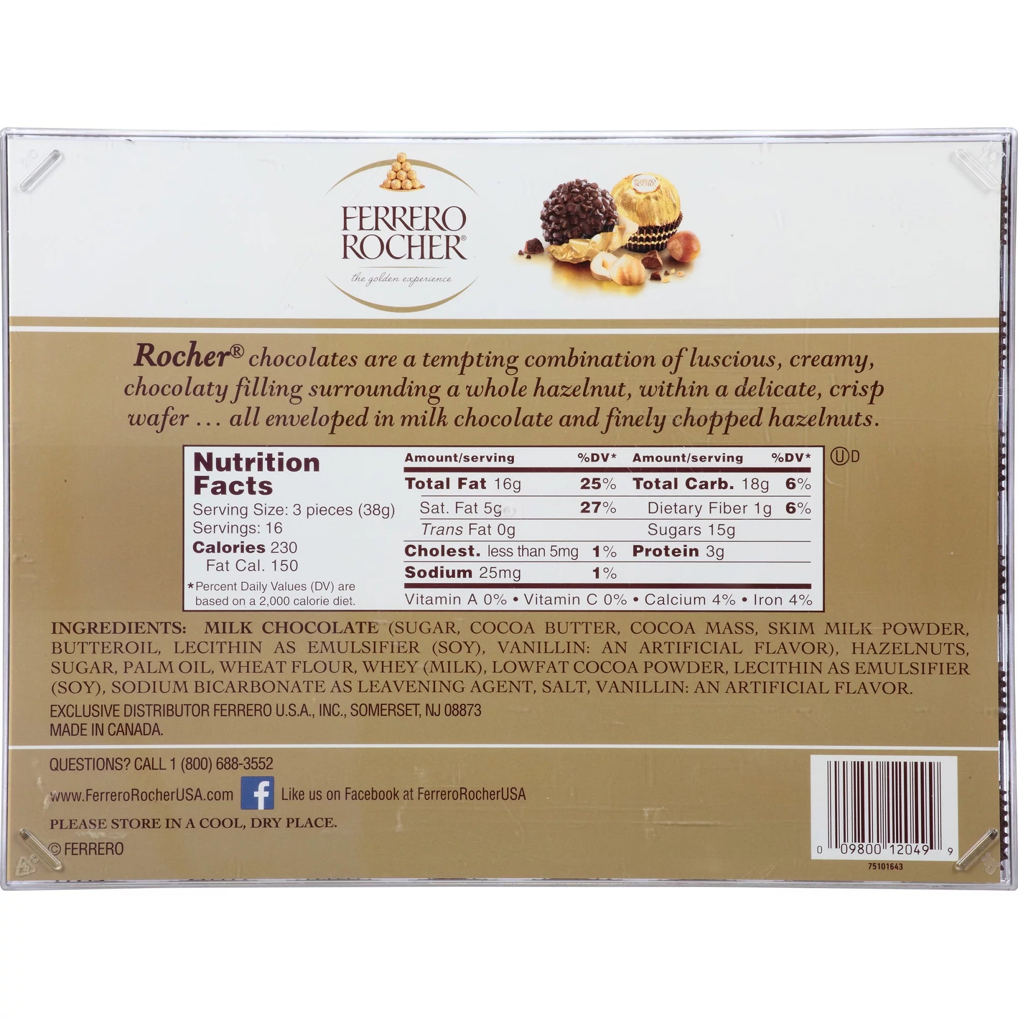 Fine Hazelnut Chocolates Gift Box, 48 Count F158579