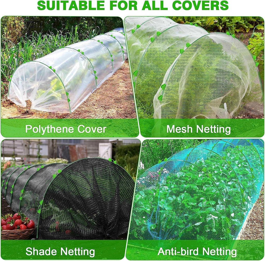 Garden Hoops for Raised Beds, 8ft Greenhouse Grow Tunnel with Clips K5233