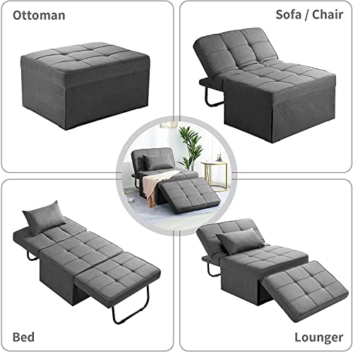 Folding Sofa Bed with Adjustable Backrest, Dark Grey Q8430