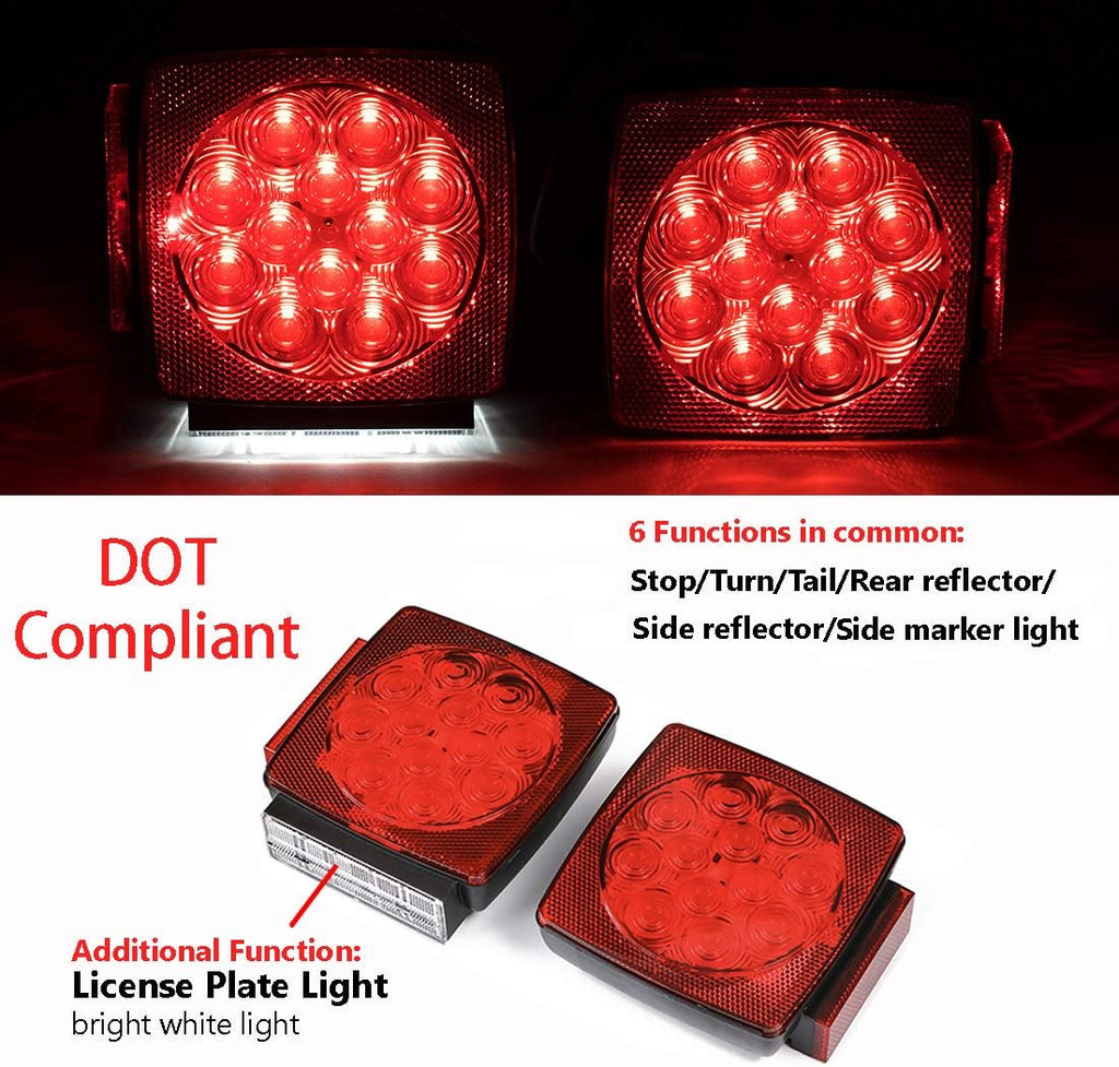12V Submersible LED Trailer Tail Light Kit for Under 80 Inch Trailer M3415