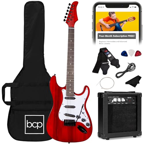 39in Full Size Beginner Electric Guitar Starter Kit with Case and Amp E13920