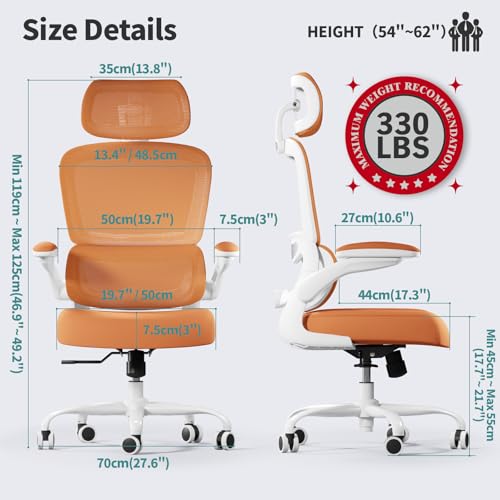 Ergonomic Mesh Office Chair with Wheels, High Back, 330 LBS Capacity A84765