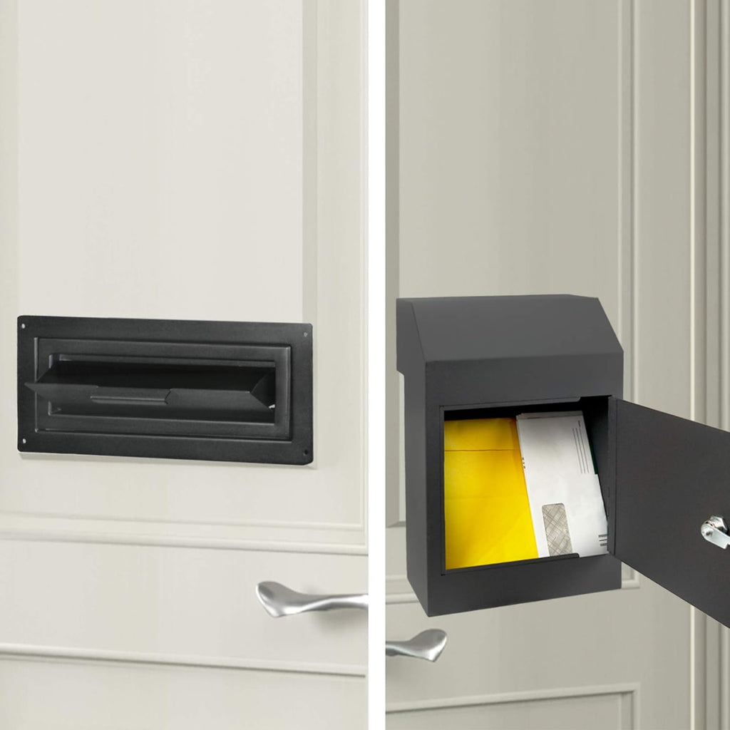 Door Drop Box for Mail, Rent, Deposit, and Night Key - Locking Steel Mailbox with Rear Access Z4592