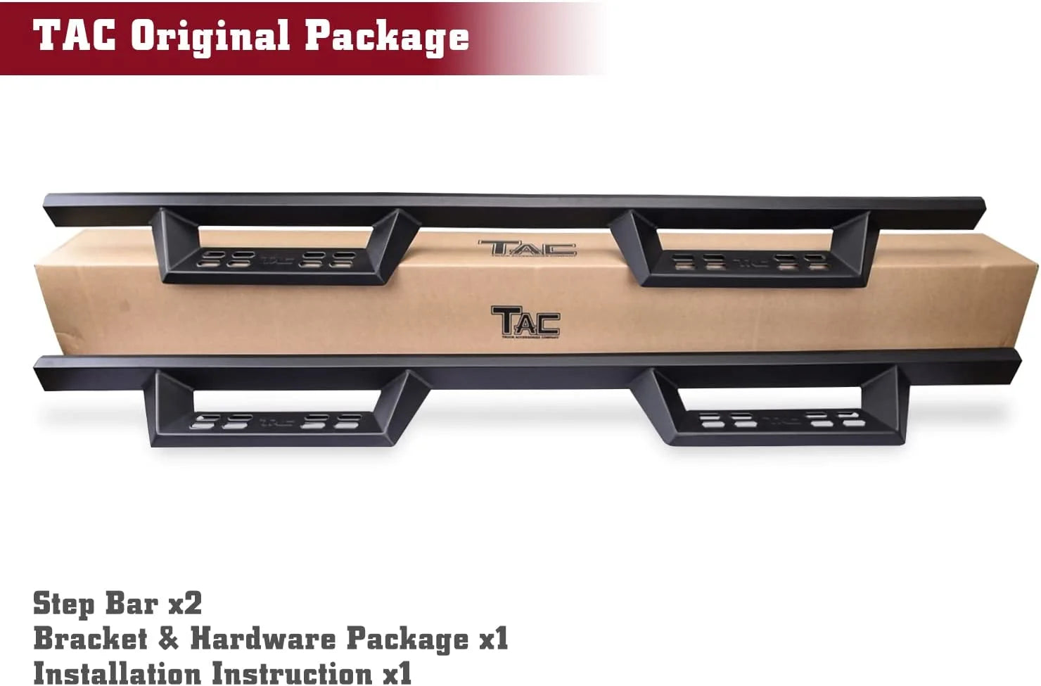 Running Boards Compatible with 2019-2023 Ford Ranger SuperCrew Cab 4" Drop Black Side Steps W24937