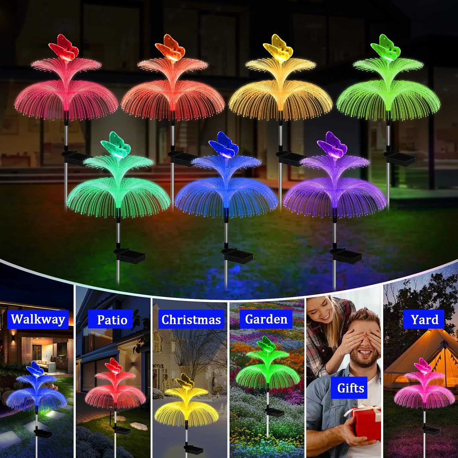 Solar Garden Lights Waterproof Outdoor Decorative, 3 Pack U571
