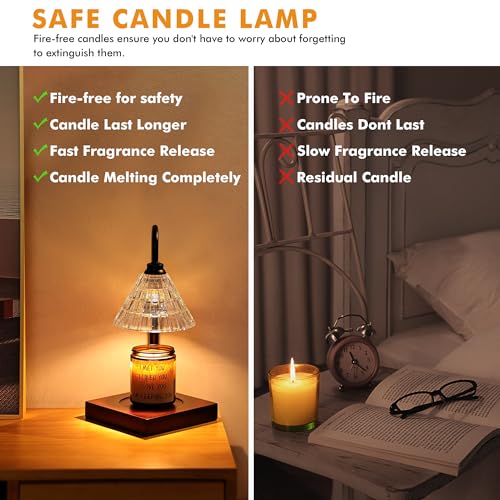 Candle Warmer Lamp with Timer, Dimmable, Height Adjustable for Jar Candles U2742