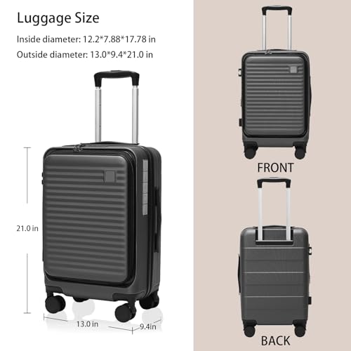 Expandable Hardside Carry-On Luggage with Spinner Wheels and TSA Lock Y87100