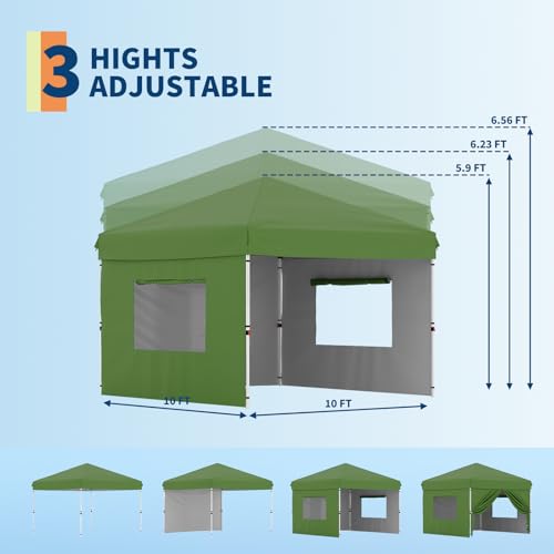 Pop Up Canopy Tent with Roller Bag, Adjustable Height U660