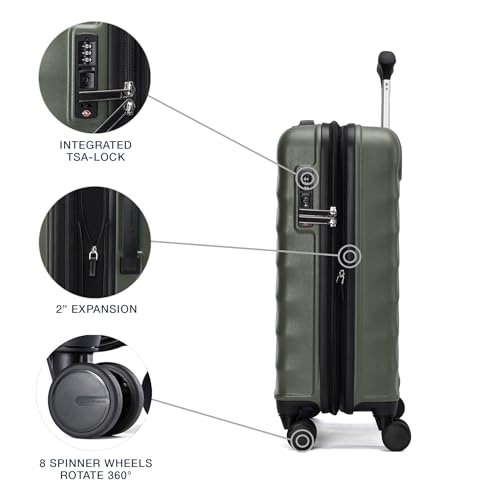 Hardside Expandable Carry-On Luggage with 8 Spinner Wheels and TSA Lock Q7052
