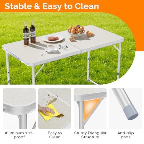 3ft Aluminum Folding Camping Table with Carrying Handle O3096