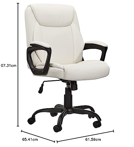 Mid-Back Height Adjustable Office Desk Chair with Armrest, Black R860779