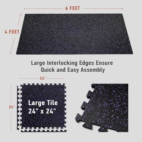 Interlocking Exercise Mat Tiles for Home Gym Flooring O80957