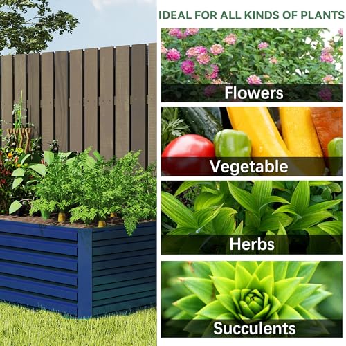 Galvanized Raised Garden Bed 8x4x2ft, Large Metal Planter Box for Outdoor Vegetables, Flowers & Herbs D2106