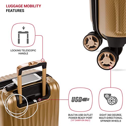 Expandable Hardside Luggage with Spinner Wheels and TSA Lock, Carry-On 19-Inch X51908