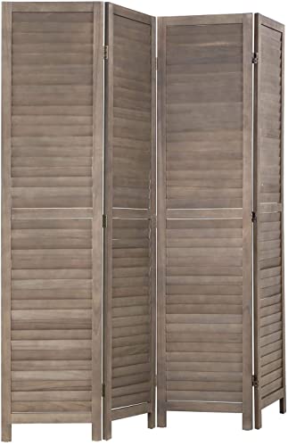 6 Panel Wood Room Divider Privacy Screen Freestanding White U13428