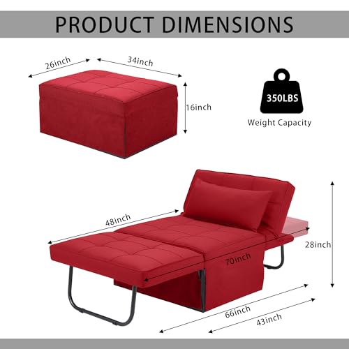 Folding Sofa Bed with Adjustable Backrest, Dark Grey Q8430