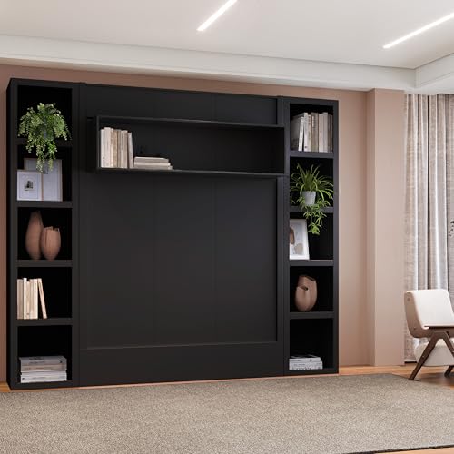 Queen Murphy Wall Bed with Two Bookshelves Z468