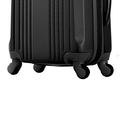 Expandable Carry-On Spinner Suitcase with Aluminum Locking System, Purple/Black S15073