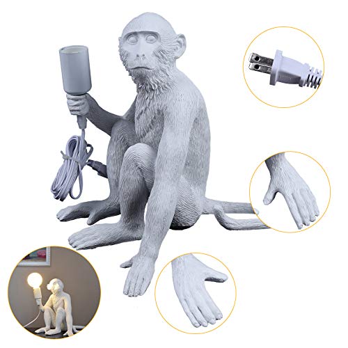 Hemp Rope Monkey Pendant Light, Retro Wall Lamp for Dining Room Z416818