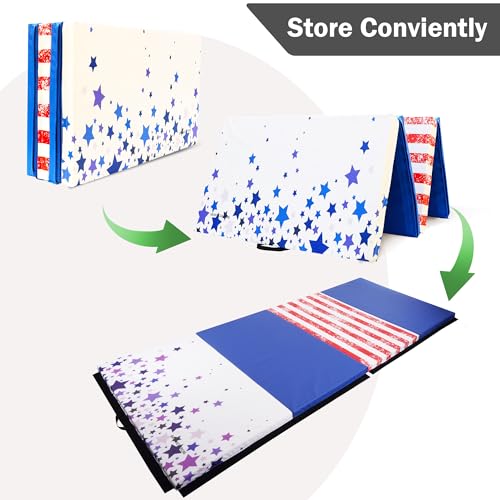 Folding Exercise Gymnastics Mat 4x10x3 Inch with Carrying Handles C40381