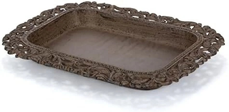Ceramic Butter Dish with Metal Acanthus Leaf Design X73179