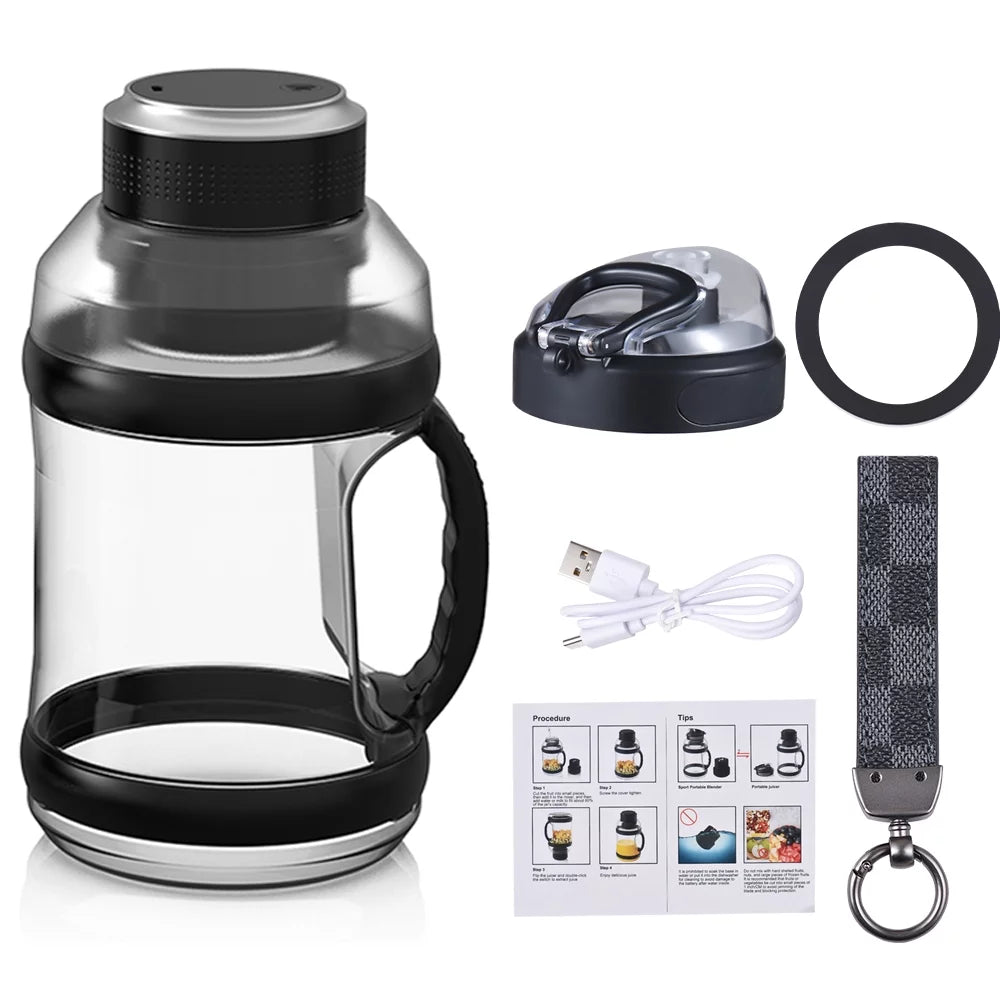 Portable Blender 18000RPM Personal Juice Extractor 68oz BPA-Free USB Rechargeable A4137