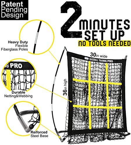 Baseball Softball Pitching Target Net with Strike Zone, Portable with Carry Bag C2748
