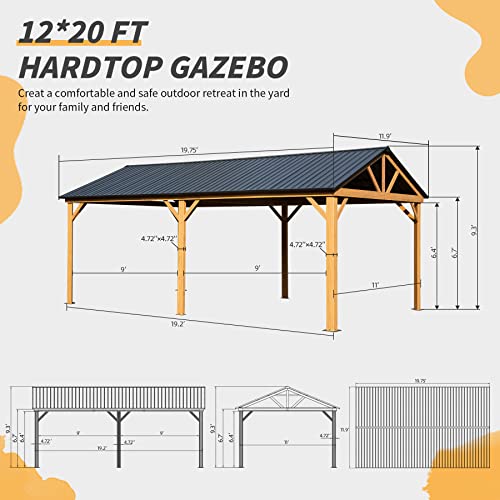 10 x 10 ft Hardtop Gazebo with Netting and Curtains, Galvanized Steel Roof for Patio K80436