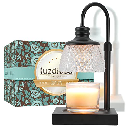Candle Warmer Lamp Electric Candle Lamp Warmer with 2 Bulbs Height Adjustable Top Down Candle Warmer with Dimmer, House Warming Presents for New Home, Black