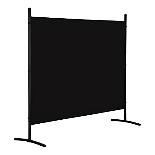4 Panel Folding Room Divider Privacy Screen with Steel Frame F2996