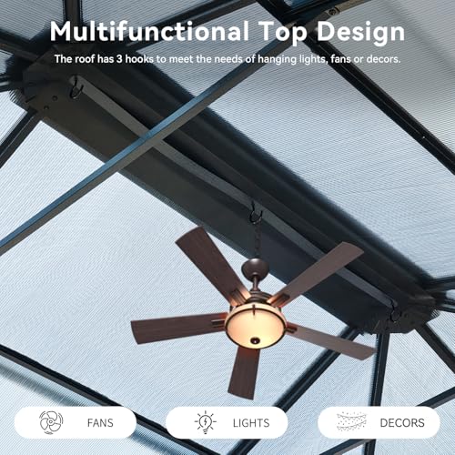 12x16 Hardtop Gazebo with Netting and Curtains for Patio K27275