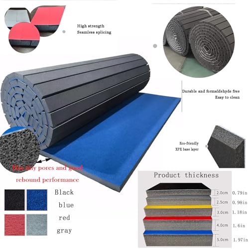 Indoor Gymnastics Track Mat with Grippy Carpet Top for Fitness and MMA T741941