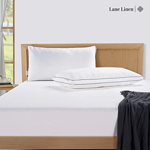 Bed Pillows King Size Set of 2 - Soft Gusseted Pillow for Sleepers Z7784