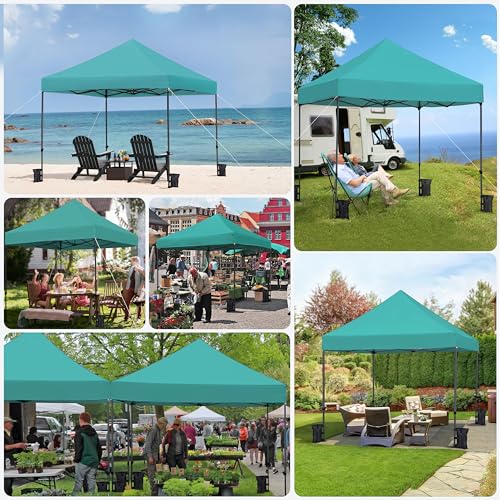 Heavy Duty Pop Up Canopy Tent 10x20 with Wheeled Carry Bag, White Q36763